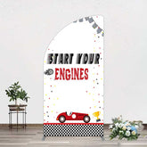 Aperturee Aperturee Racing Start Engines Boy Birthday Half Moon Arch Backdrop